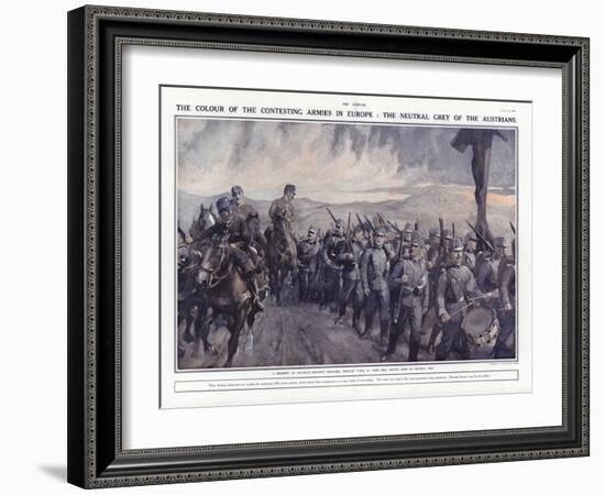 Austrian Soldiers Marching Through the Tyrol, World War I, 1914-Addison Thomas Millar-Framed Giclee Print