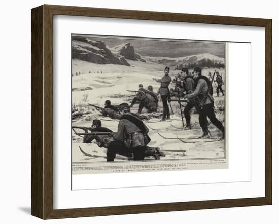 Austrian Troops Practising on Snow-Shoes in the Alps-Frank Dadd-Framed Giclee Print