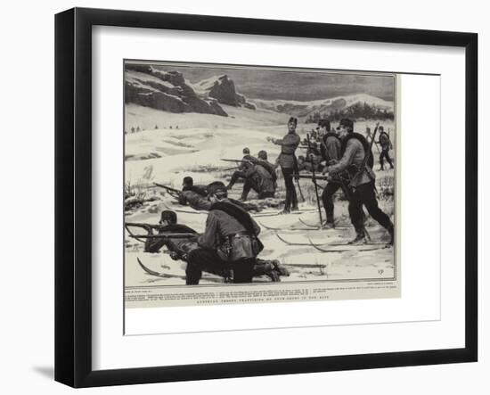 Austrian Troops Practising on Snow-Shoes in the Alps-Frank Dadd-Framed Giclee Print