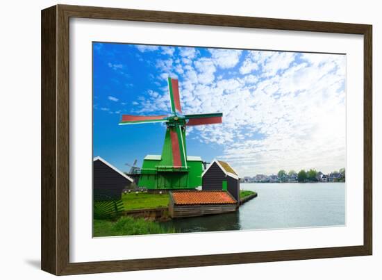 Authentic Zaandam Mills on the Water Channel-SerrNovik-Framed Photographic Print