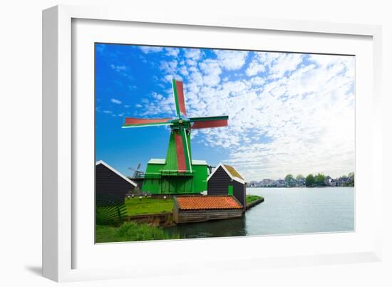 Authentic Zaandam Mills on the Water Channel-SerrNovik-Framed Photographic Print