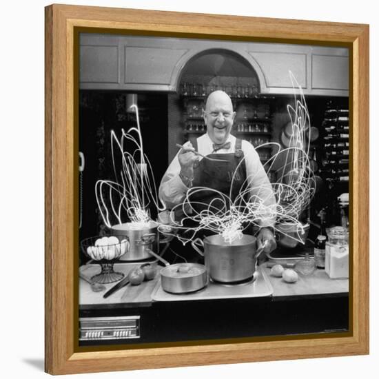 Author and Top Chef James A. Beard in Kitchen Creating Light Trails Al a Picasso-Arthur Schatz-Framed Premier Image Canvas