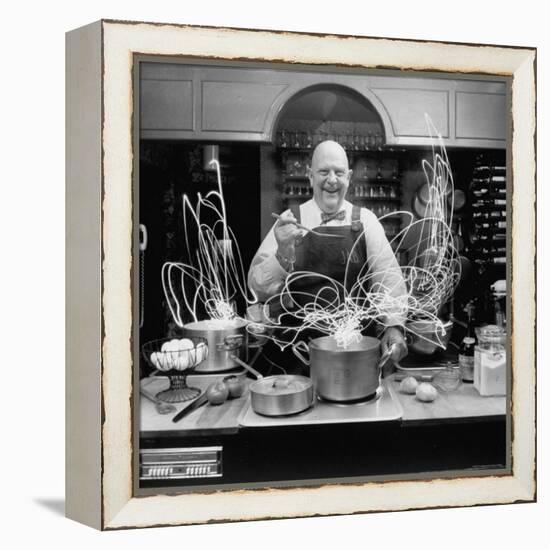 Author and Top Chef James A. Beard in Kitchen Creating Light Trails Al a Picasso-Arthur Schatz-Framed Premier Image Canvas