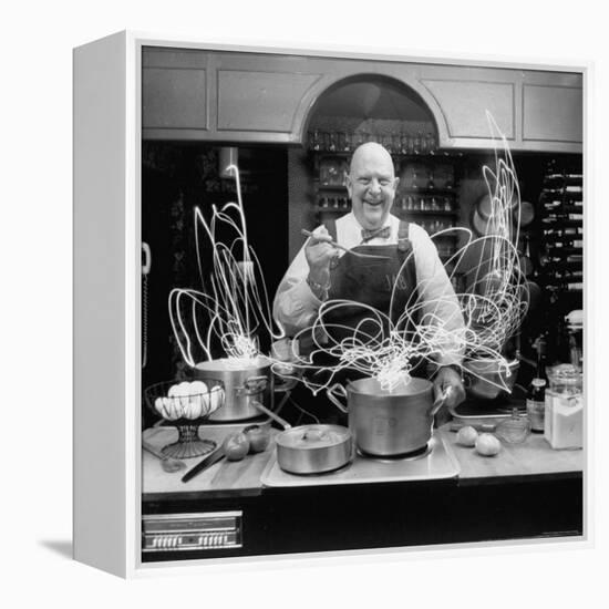 Author and Top Chef James A. Beard in Kitchen Creating Light Trails Al a Picasso-Arthur Schatz-Framed Premier Image Canvas