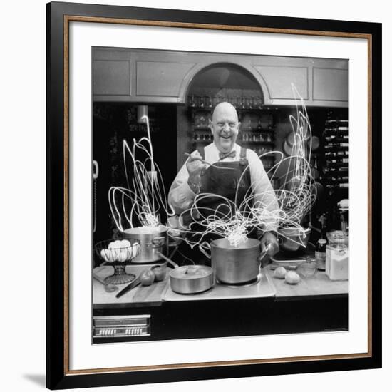 Author and Top Chef James A. Beard in Kitchen Creating Light Trails Al a Picasso-Arthur Schatz-Framed Premium Photographic Print