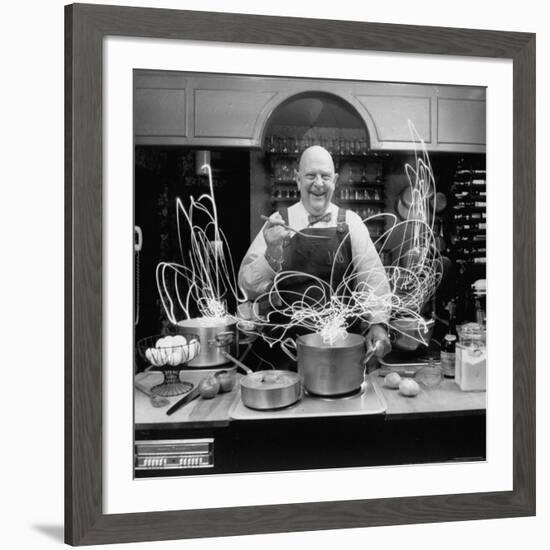 Author and Top Chef James A. Beard in Kitchen Creating Light Trails Al a Picasso-Arthur Schatz-Framed Premium Photographic Print