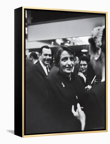 Author Ayn Rand Chatting with Admirers at National Book Awards-Alfred Eisenstaedt-Framed Premier Image Canvas