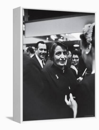 Author Ayn Rand Chatting with Admirers at National Book Awards-Alfred Eisenstaedt-Framed Premier Image Canvas