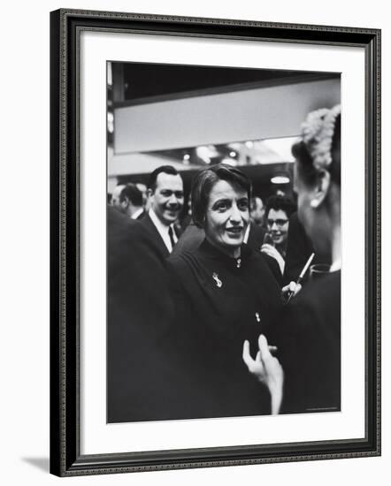Author Ayn Rand Chatting with Admirers at National Book Awards-Alfred Eisenstaedt-Framed Premium Photographic Print