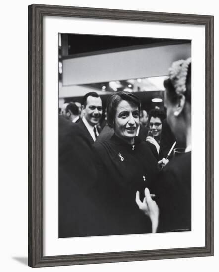 Author Ayn Rand Chatting with Admirers at National Book Awards-Alfred Eisenstaedt-Framed Premium Photographic Print