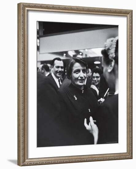 Author Ayn Rand Chatting with Admirers at National Book Awards-Alfred Eisenstaedt-Framed Premium Photographic Print