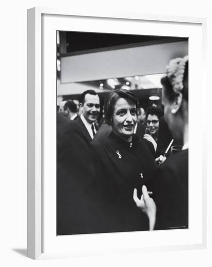 Author Ayn Rand Chatting with Admirers at National Book Awards-Alfred Eisenstaedt-Framed Premium Photographic Print