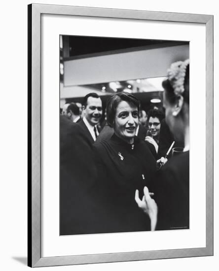 Author Ayn Rand Chatting with Admirers at National Book Awards-Alfred Eisenstaedt-Framed Premium Photographic Print