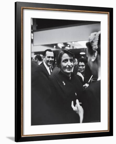 Author Ayn Rand Chatting with Admirers at National Book Awards-Alfred Eisenstaedt-Framed Premium Photographic Print