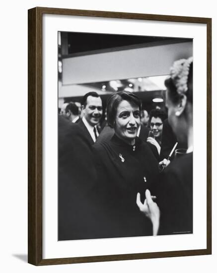 Author Ayn Rand Chatting with Admirers at National Book Awards-Alfred Eisenstaedt-Framed Premium Photographic Print