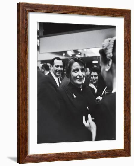 Author Ayn Rand Chatting with Admirers at National Book Awards-Alfred Eisenstaedt-Framed Premium Photographic Print