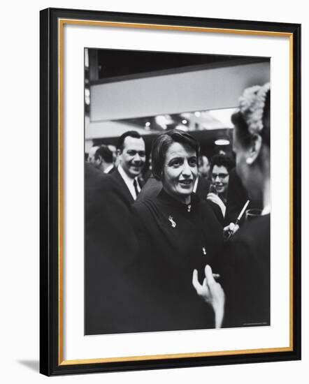 Author Ayn Rand Chatting with Admirers at National Book Awards-Alfred Eisenstaedt-Framed Premium Photographic Print