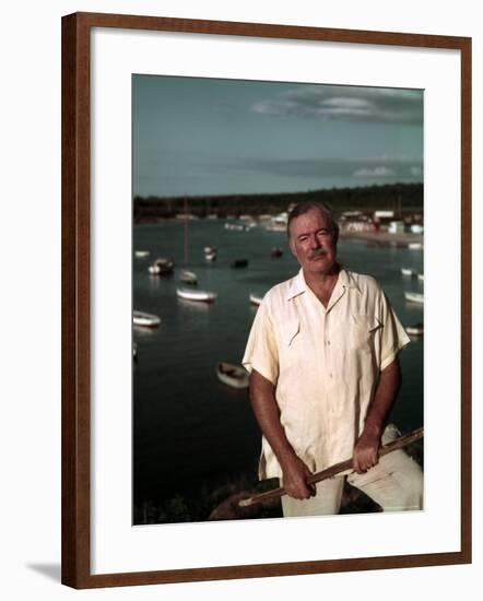 Author Ernest Hemingway at Cuban Fishing Village Like the One in Book "The Old Man and the Sea"-Alfred Eisenstaedt-Framed Premium Photographic Print