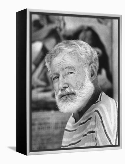 Author Ernest Hemingway Covering Bullfight Rivalry of Spanish Matadors Ordonez and Dominguin-Loomis Dean-Framed Premier Image Canvas