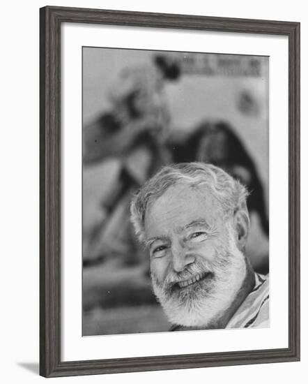 Author Ernest Hemingway Covering Bullfight Rivalry of Spanish Matadors Ordonez and Dominguin-Loomis Dean-Framed Premium Photographic Print