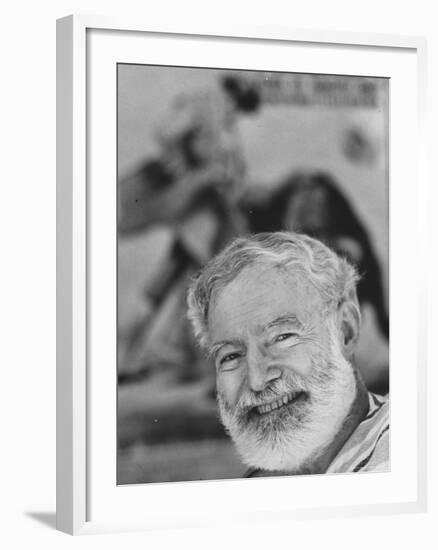 Author Ernest Hemingway Covering Bullfight Rivalry of Spanish Matadors Ordonez and Dominguin-Loomis Dean-Framed Premium Photographic Print