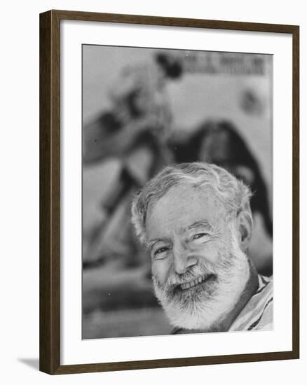 Author Ernest Hemingway Covering Bullfight Rivalry of Spanish Matadors Ordonez and Dominguin-Loomis Dean-Framed Premium Photographic Print