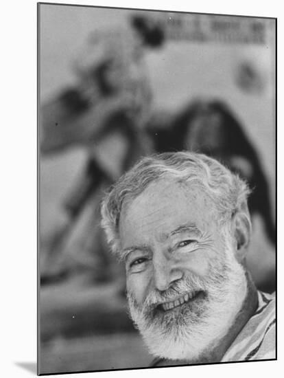 Author Ernest Hemingway Covering Bullfight Rivalry of Spanish Matadors Ordonez and Dominguin-Loomis Dean-Mounted Premium Photographic Print
