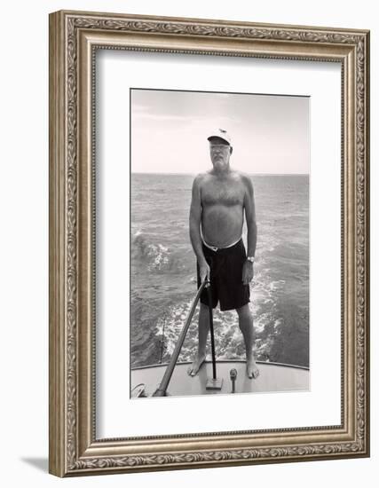 Author Ernest Hemingway Deep Sea Fishing in Waters Off Havana-Alfred Eisenstaedt-Framed Photographic Print