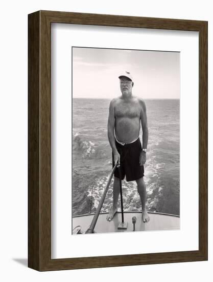 Author Ernest Hemingway Deep Sea Fishing in Waters Off Havana-Alfred Eisenstaedt-Framed Photographic Print