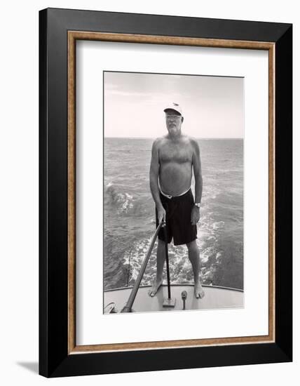 Author Ernest Hemingway Deep Sea Fishing in Waters Off Havana-Alfred Eisenstaedt-Framed Photographic Print