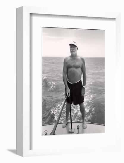 Author Ernest Hemingway Deep Sea Fishing in Waters Off Havana-Alfred Eisenstaedt-Framed Photographic Print