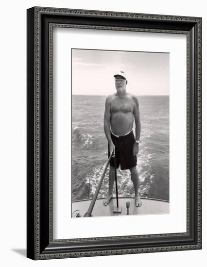 Author Ernest Hemingway Deep Sea Fishing in Waters Off Havana-Alfred Eisenstaedt-Framed Photographic Print