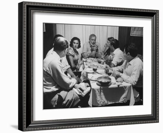 Author, Ernest Hemingway During Visit with Bullfighter Antonio Ordonez-Loomis Dean-Framed Premium Photographic Print