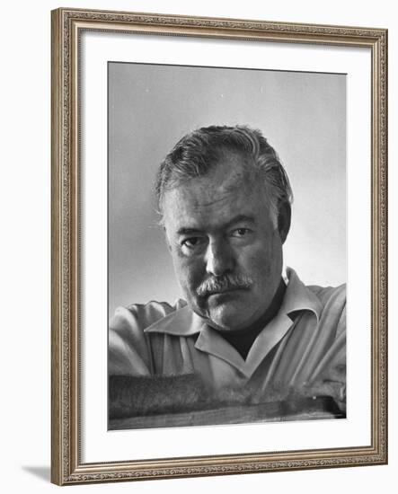 Author Ernest Hemingway in Fishing Village-Alfred Eisenstaedt-Framed Premium Photographic Print
