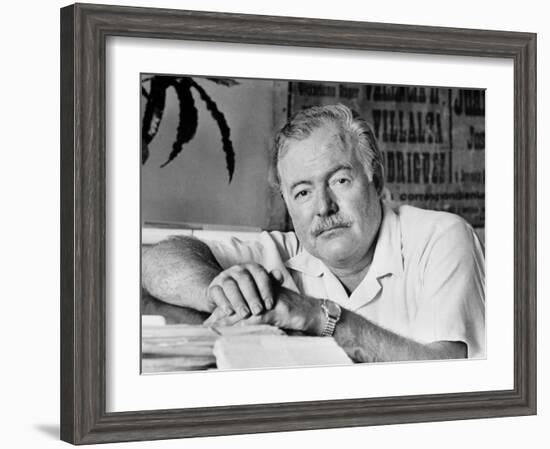 Author Ernest Hemingway in Fishing Village-Alfred Eisenstaedt-Framed Premium Photographic Print