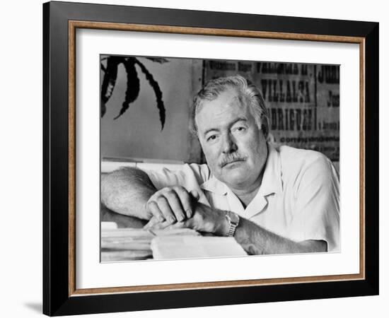 Author Ernest Hemingway in Fishing Village-Alfred Eisenstaedt-Framed Premium Photographic Print