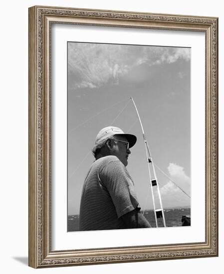 Author Ernest Hemingway Participating in a Cuban Fishing Tournament-Alfred Eisenstaedt-Framed Premium Photographic Print