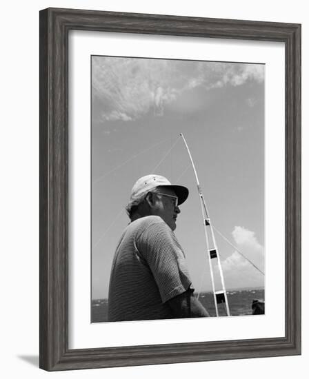 Author Ernest Hemingway Participating in a Cuban Fishing Tournament-Alfred Eisenstaedt-Framed Premium Photographic Print