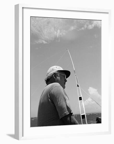 Author Ernest Hemingway Participating in a Cuban Fishing Tournament-Alfred Eisenstaedt-Framed Premium Photographic Print