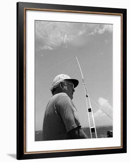 Author Ernest Hemingway Participating in a Cuban Fishing Tournament-Alfred Eisenstaedt-Framed Premium Photographic Print