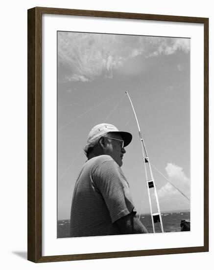 Author Ernest Hemingway Participating in a Cuban Fishing Tournament-Alfred Eisenstaedt-Framed Premium Photographic Print