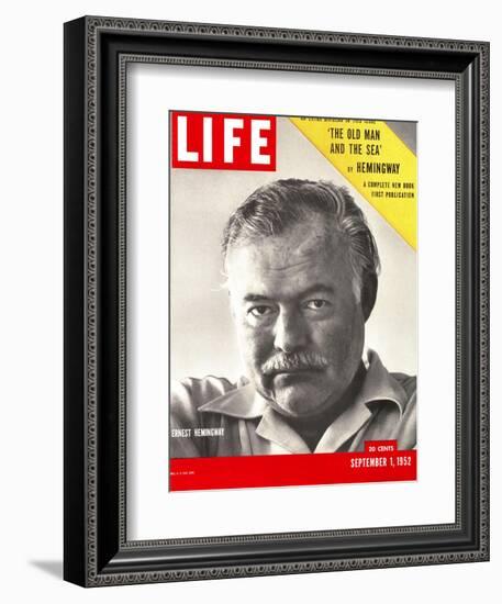 Author Ernest Hemingway Taken, September 1, 1952-Alfred Eisenstaedt-Framed Photographic Print