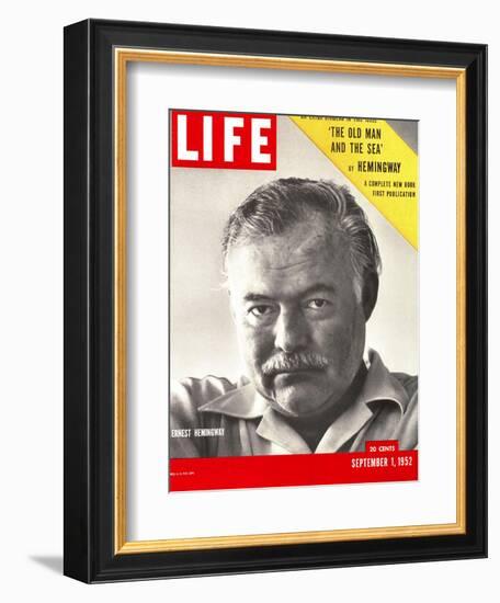 Author Ernest Hemingway Taken, September 1, 1952-Alfred Eisenstaedt-Framed Photographic Print