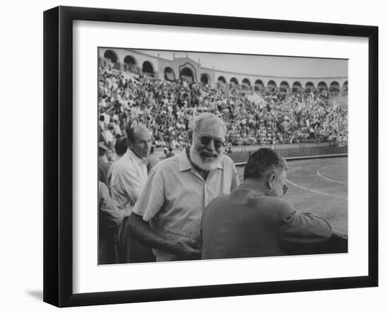 Author Ernest Hemingway with Friend at Spanish Toreadors-Loomis Dean-Framed Premium Photographic Print