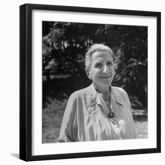 Author Gertrude Stein Outdoors Alone-Carl Mydans-Framed Premium Photographic Print