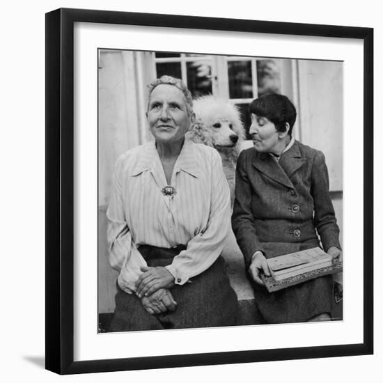 Author Gertrude Stein Sitting with Alice B. Toklas at a Villa-Carl Mydans-Framed Premium Photographic Print