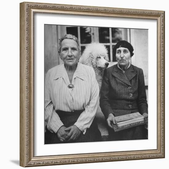 Author Gertrude Stein Sitting with Alice B. Toklas at a Villa-Carl Mydans-Framed Premium Photographic Print