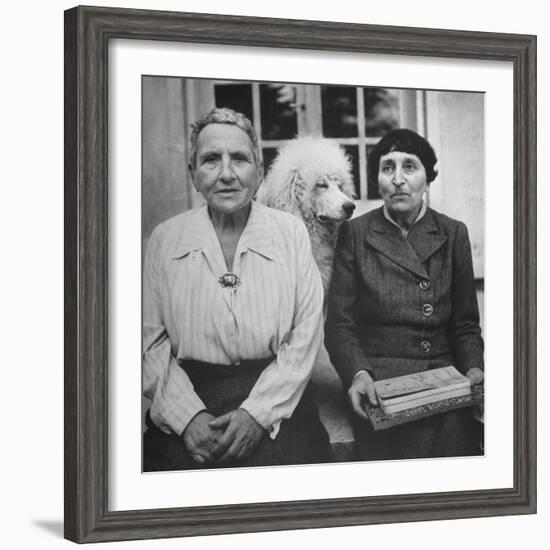 Author Gertrude Stein Sitting with Alice B. Toklas at a Villa-Carl Mydans-Framed Premium Photographic Print