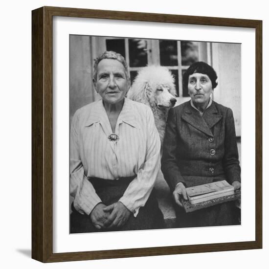 Author Gertrude Stein Sitting with Alice B. Toklas at a Villa-Carl Mydans-Framed Premium Photographic Print