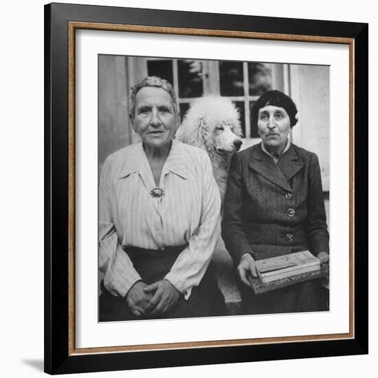 Author Gertrude Stein Sitting with Alice B. Toklas at a Villa-Carl Mydans-Framed Premium Photographic Print